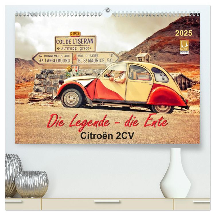Produktbild: Die Legende - die Ente, Citro&euml;n 2CV (hochwertiger Premium Wandkalender 2025 DIN A2 quer), Kunstdruck in Hochglanz