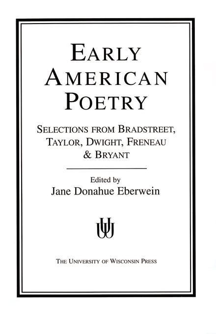 Produktbild: Early American Poetry