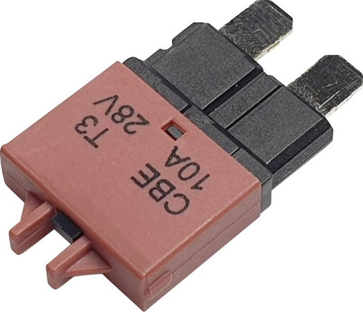 Produktbild: Hansor Circuit Breaker Standard, type 3, Manual Reset, 10A CBE3 Series 10A Sicherungsautomat Standard Flachsicherung 10 A Rot 1 St.