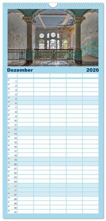 Produktbild: Familienplaner 2026 - Heilst&auml;tten - verlassen und vergessen mit 5 Spalten (Wandkalender, 21 x 45 cm) CALVENDO