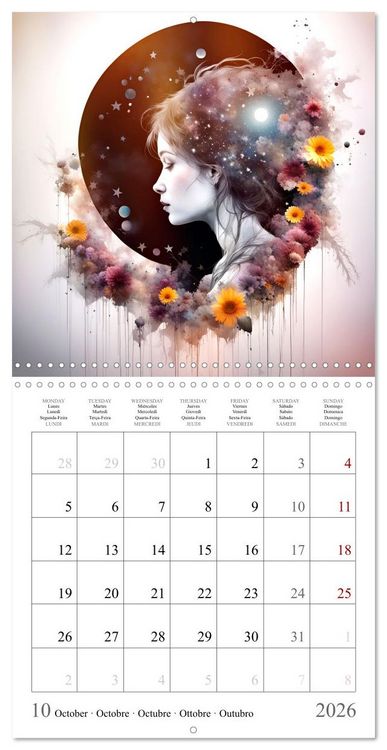 Produktbild: Silhouettes myst&eacute;rieuses (Calendrier mural carr&eacute; 2026 30x30 cm) Calendrier double avec une page pour vos prises de notes