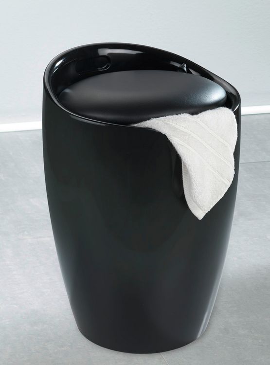 Produktbild: Hocker Mod. Candy Black, mit abnehmbarem W&auml;schesammler