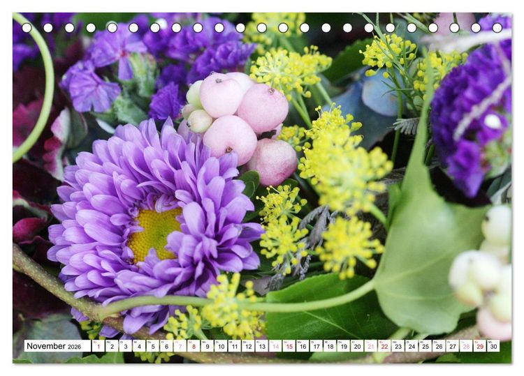 Produktbild: Blumenpracht - Bl&uuml;ten und Str&auml;u&szlig;e (Tischkalender 2026 DIN A5 quer), CALVENDO Monatskalender