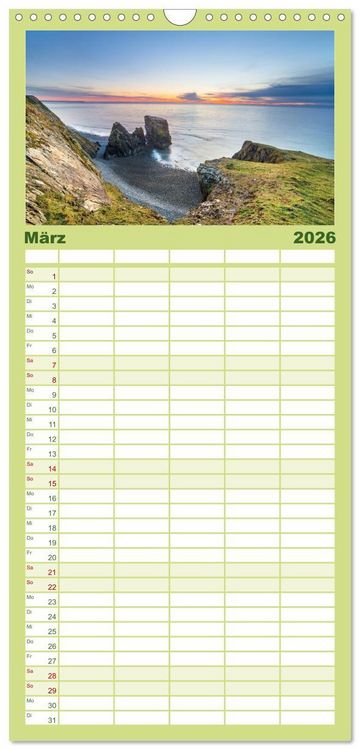 Produktbild: Familienplaner 2026 - Wales - Eine spektakul&auml;re Reise in ein bezauberndes Land. mit 5 Spalten (Wandkalender, 21 x 45 cm) CALVENDO