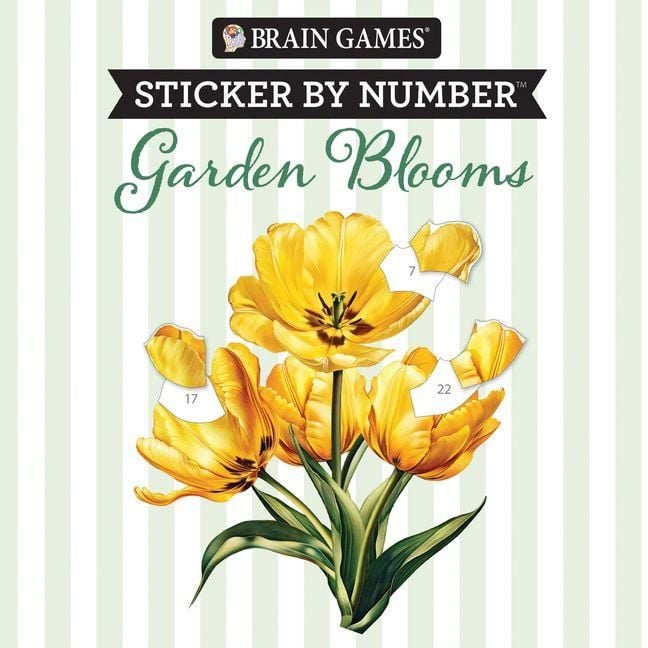 Produktbild: Brain Games - Sticker by Number Compact Edition: Garden Blooms 7x7 Inches Travel Size Activity Book for Adults & Kids 7+