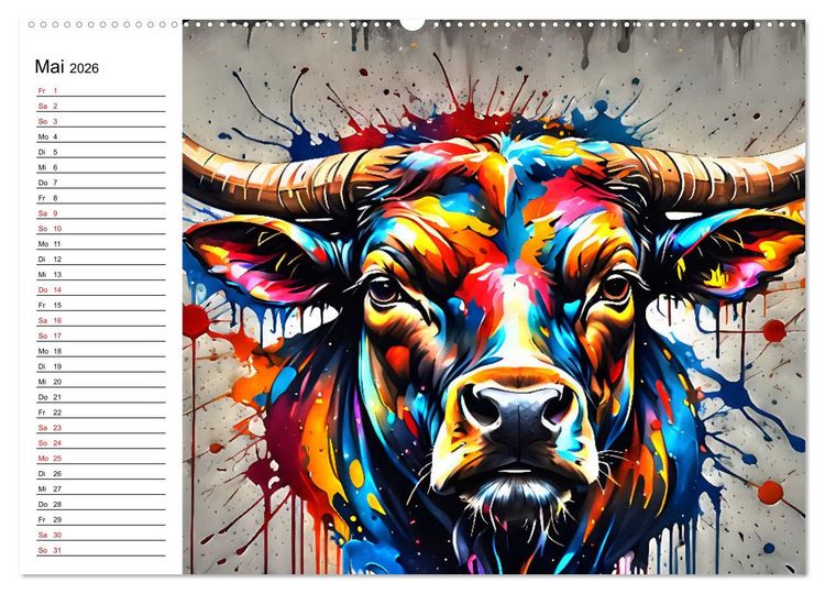 Produktbild: Street Art Sternzeichen (hochwertiger Premium Wandkalender 2026 DIN A2 quer), Kunstdruck in Hochglanz