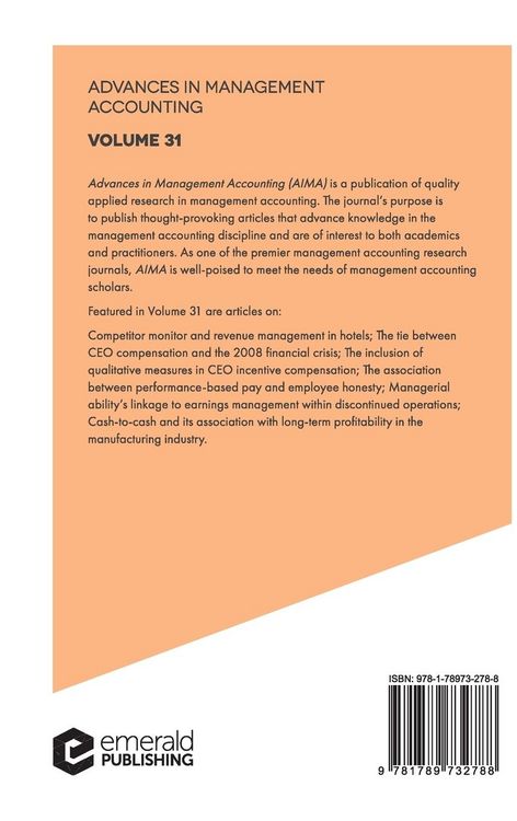 Produktbild: Advances in Management Accounting