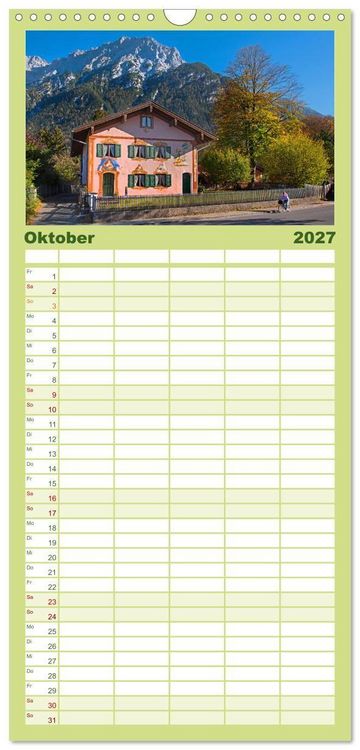 Produktbild: Familienplaner 2027 - Mittenwald - Perle des Werdenfelser Landes mit 5 Spalten (Wandkalender, 21 x 45 cm) CALVENDO