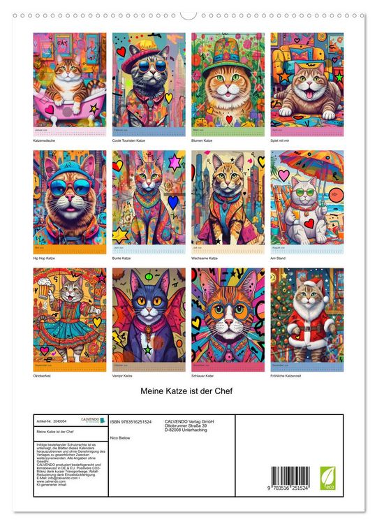 Produktbild: Meine Katze ist der Chef (hochwertiger Premium Wandkalender 2026 DIN A2 hoch), Kunstdruck in Hochglanz