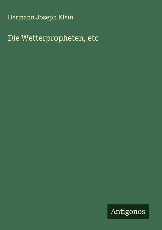 Produktbild: Die Wetterpropheten, etc