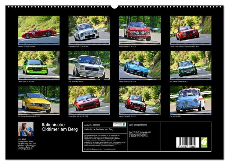 Produktbild: Italienische Oldtimer am Berg (hochwertiger Premium Wandkalender 2026 DIN A2 quer), Kunstdruck in Hochglanz