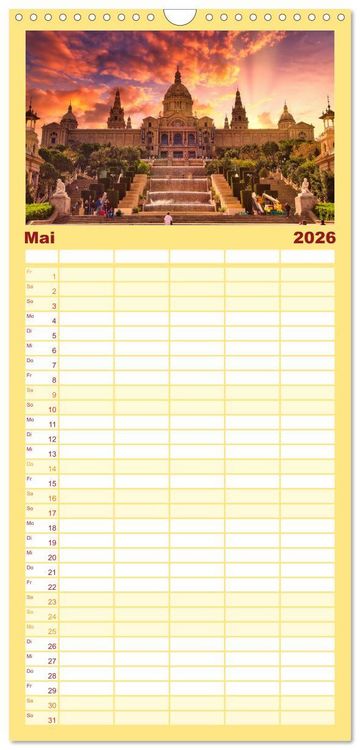 Produktbild: Familienplaner 2026 - Barcelona - Die wundersch&ouml;ne Hauptstadt Kataloniens. mit 5 Spalten (Wandkalender, 21 x 45 cm) CALVENDO