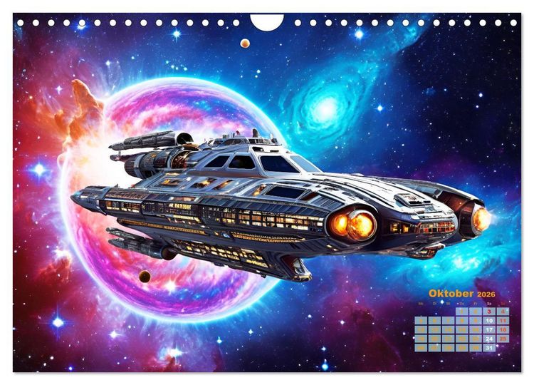 Produktbild: Im Weltall unterwegs - Verr&uuml;ckte Fahrzeuge im Universum (Wandkalender 2026 DIN A4 quer), CALVENDO Monatskalender