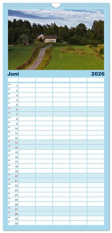 Produktbild: Familienplaner 2026 - Unterwegs in Schweden mit 5 Spalten (Wandkalender, 21 x 45 cm) CALVENDO