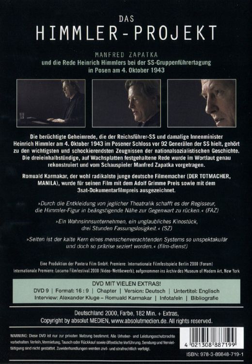 Produktbild: Das Himmler-Projekt, 1 DVD