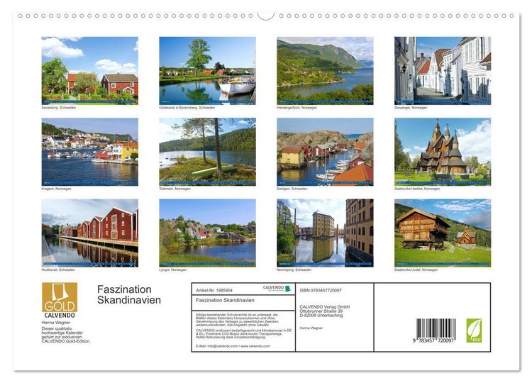 Produktbild: Faszination Skandinavien (hochwertiger Premium Wandkalender 2026 DIN A2 quer), Kunstdruck in Hochglanz