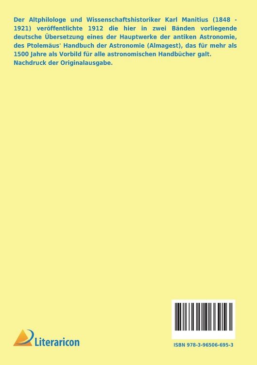 Produktbild: Des Claudius Ptolem&auml;us Handbuch der Astronomie