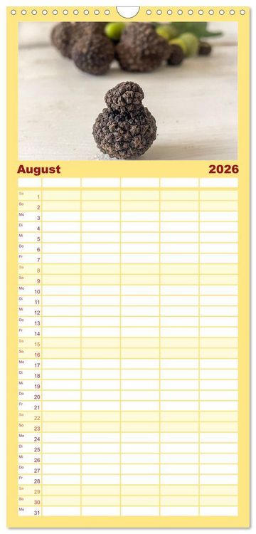 Produktbild: Familienplaner 2026 - Franz&ouml;sische Tr&uuml;ffelwelten mit 5 Spalten (Wandkalender, 21 x 45 cm) CALVENDO