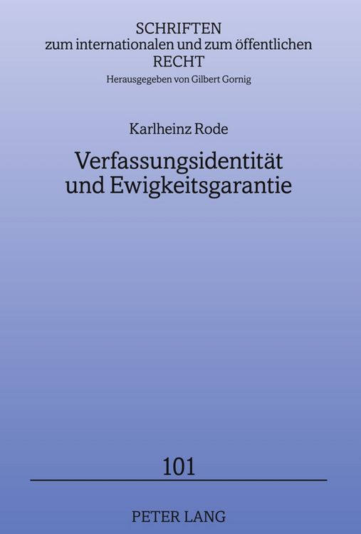 Produktbild: Verfassungsidentit&auml;t und Ewigkeitsgarantie