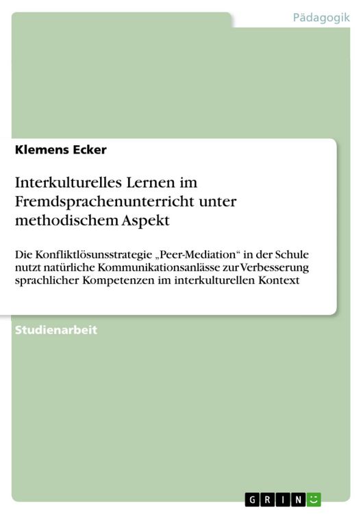 Produktbild: Interkulturelles Lernen im Fremdsprachenunterricht unter methodischem Aspekt