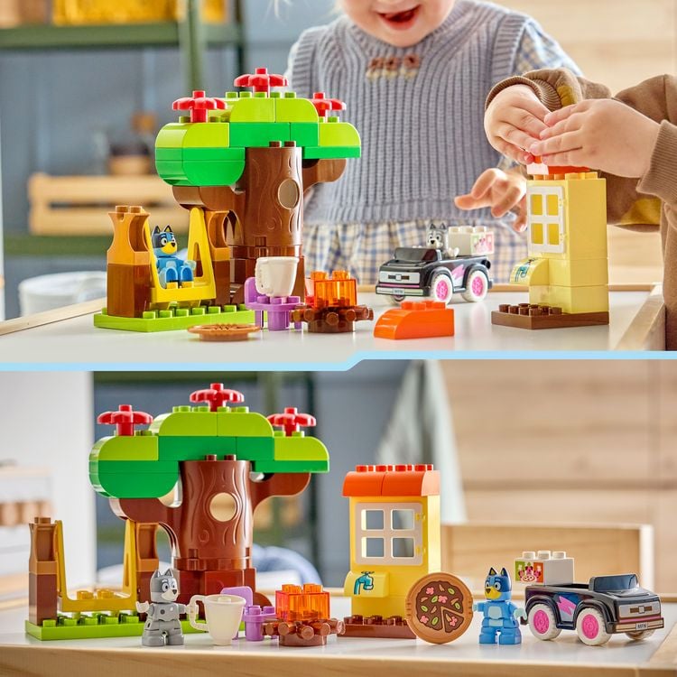 Produktbild: LEGO DUPLO 10469 Bluey Pizza-Schwestern mit Muffin und Bluey, Spielzeug