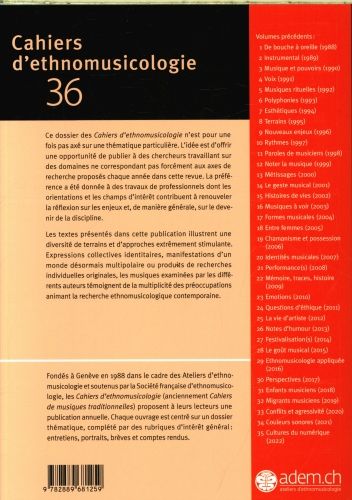 Produktbild: Cahiers d'ethnomusicologie: No 36