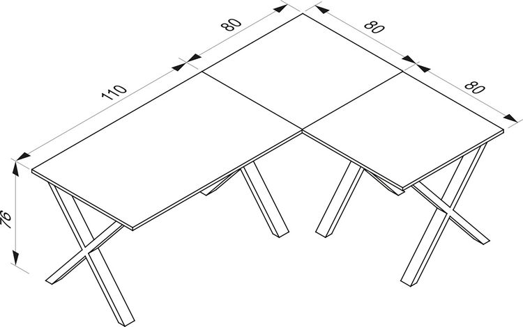 Produktbild: X Schreibtisch Eckschreibtisch L Form 190x160x80