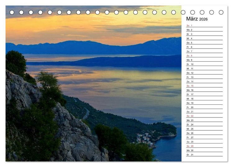 Produktbild: Makarska Riviera - Malerische Urlaubsorte in Dalmatien (Tischkalender 2026 DIN A5 quer), CALVENDO Monatskalender