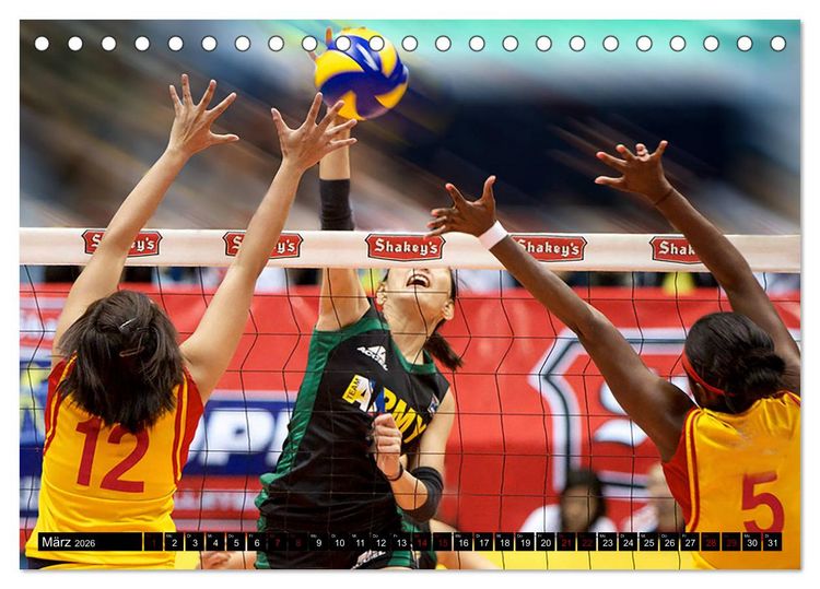 Produktbild: Volleyball Action (Tischkalender 2026 DIN A5 quer), CALVENDO Monatskalender