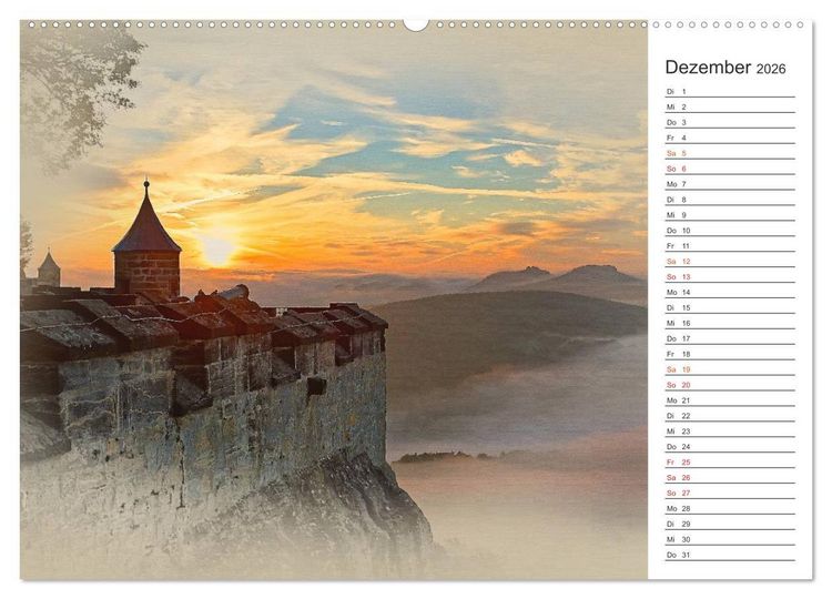 Produktbild: Traumhafte S&auml;chsische Schweiz (hochwertiger Premium Wandkalender 2026 DIN A2 quer), Kunstdruck in Hochglanz