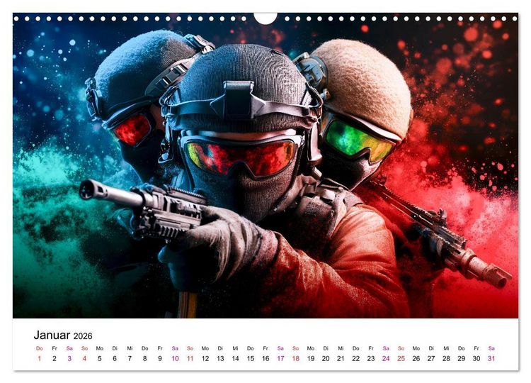 Produktbild: Paintball cool (Wandkalender 2026 DIN A3 quer), CALVENDO Monatskalender