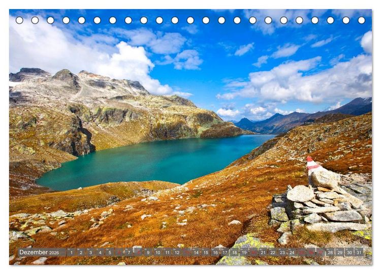 Produktbild: Berge - Gletscher - Seen (Tischkalender 2026 DIN A5 quer), CALVENDO Monatskalender
