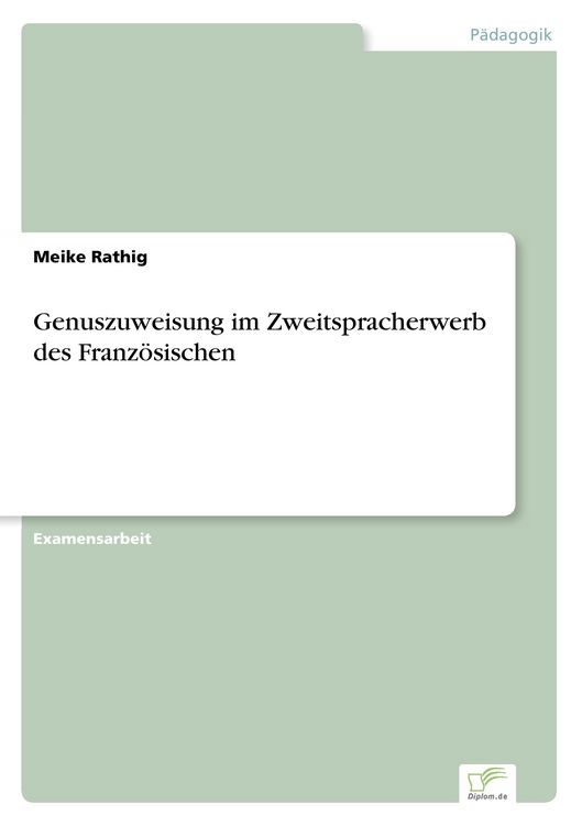 Produktbild: Genuszuweisung im Zweitspracherwerb des Franz&ouml;sischen