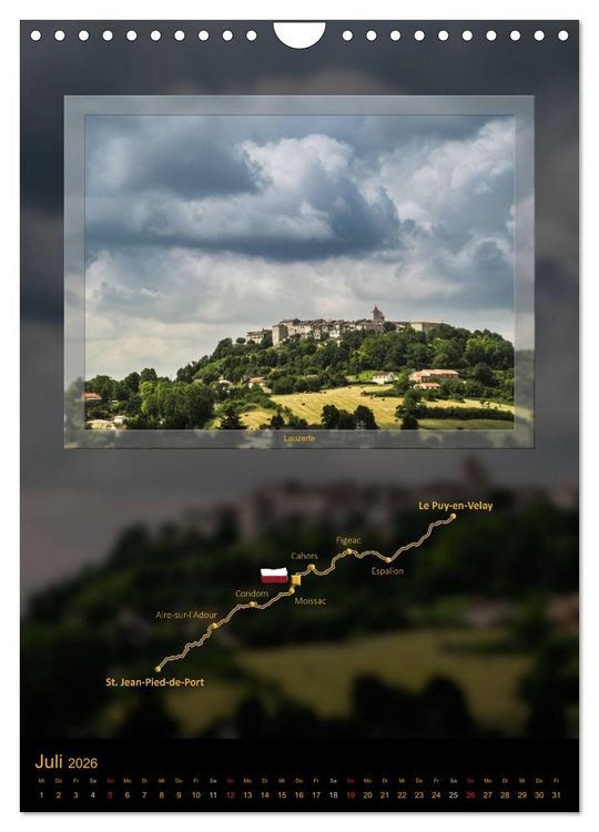 Produktbild: Jakobsweg Via Podiensis (Wandkalender 2026 DIN A4 hoch), CALVENDO Monatskalender
