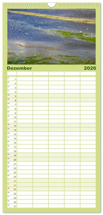 Produktbild: Familienplaner 2026 - D&auml;nemarks Nordseek&uuml;ste mit 5 Spalten (Wandkalender, 21 x 45 cm) CALVENDO