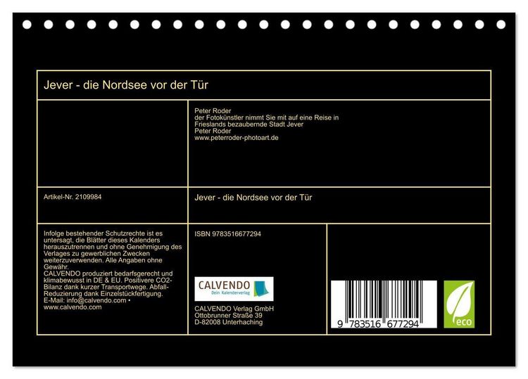 Produktbild: Jever - die Nordsee vor der T&uuml;r (Tischkalender 2026 DIN A5 quer), CALVENDO Monatskalender