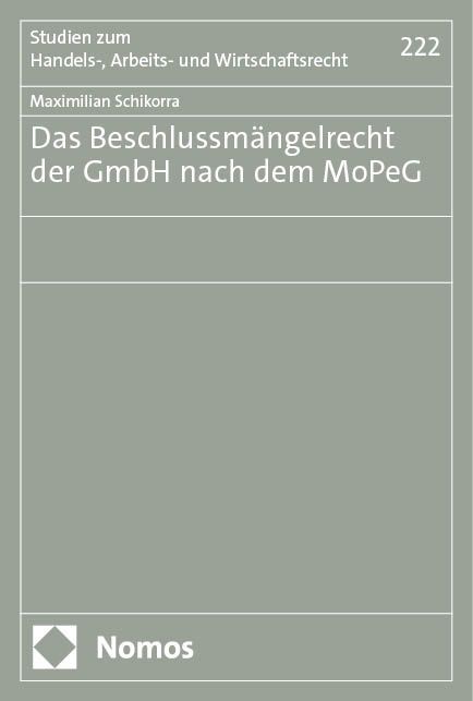 Produktbild: Das Beschlussm&auml;ngelrecht der GmbH nach dem MoPeG