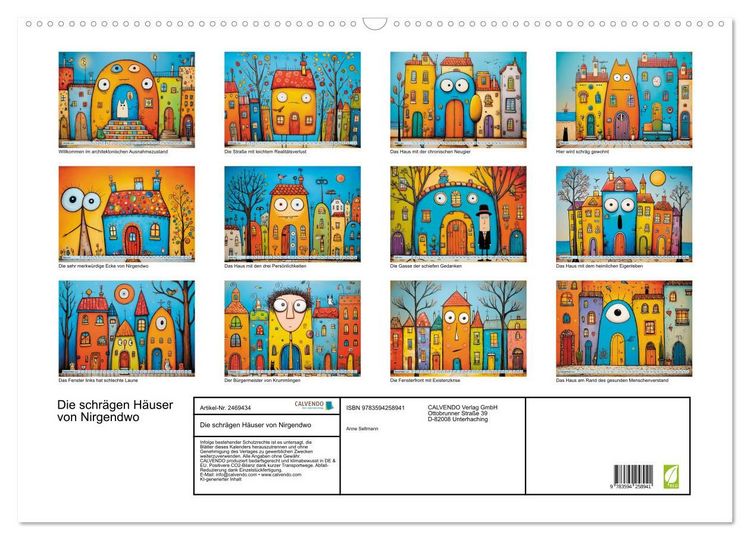 Produktbild: Die schr&auml;gen H&auml;user von Nirgendwo (Wandkalender 2027 DIN A2 quer), CALVENDO Monatskalender