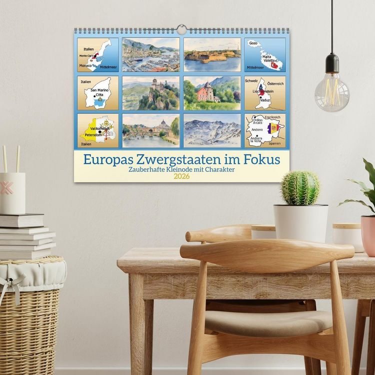 Produktbild: Europas Zwergstaaten im Fokus (Wandkalender 2026 DIN A3 quer), CALVENDO Monatskalender