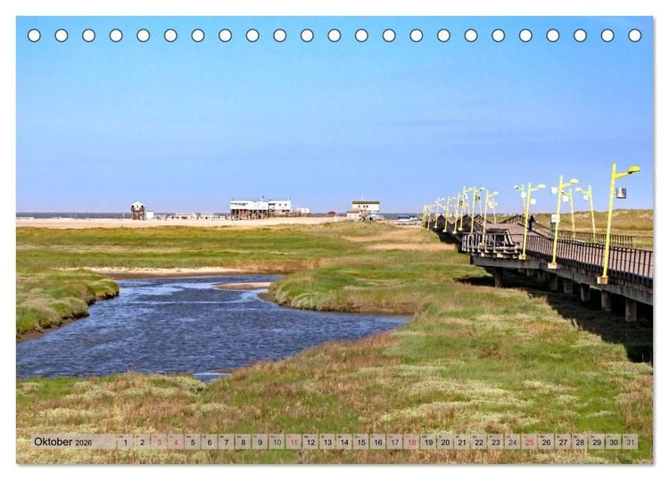 Produktbild: St. Peter Ording - Atemberaubende Momente (Tischkalender 2026 DIN A5 quer), CALVENDO Monatskalender