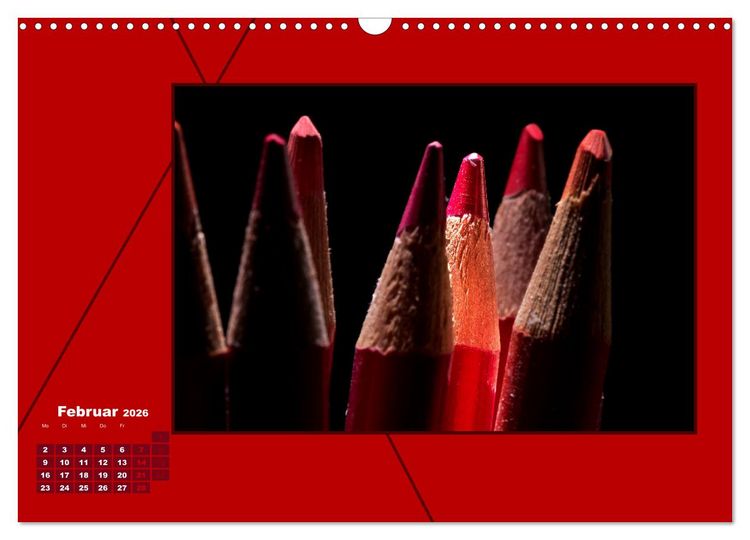 Produktbild: Powerfarbe Rot (Wandkalender 2026 DIN A3 quer), CALVENDO Monatskalender