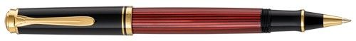 Produktbild: Pelikan Tintenroller Souverän® R400, 24-Karat vergoldete Zierelemente, Schwarz-Rot