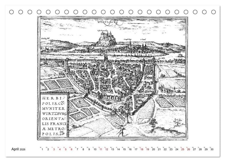 Produktbild: W&uuml;rzburg in alten Bildern (Tischkalender 2026 DIN A5 quer), CALVENDO Monatskalender