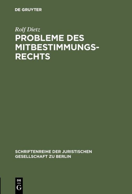 Produktbild: Probleme des Mitbestimmungsrechts