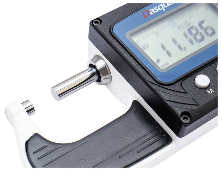 Produktbild: Dasqua 4105-0005 Digitales Dickenmessger&auml;t (L x B) 160 mm x 55 mm mit digitaler Anzeige, metrisch 25 mm Ablesung: 0.01 mm