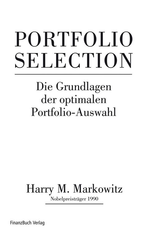Produktbild: Portfolio Selection