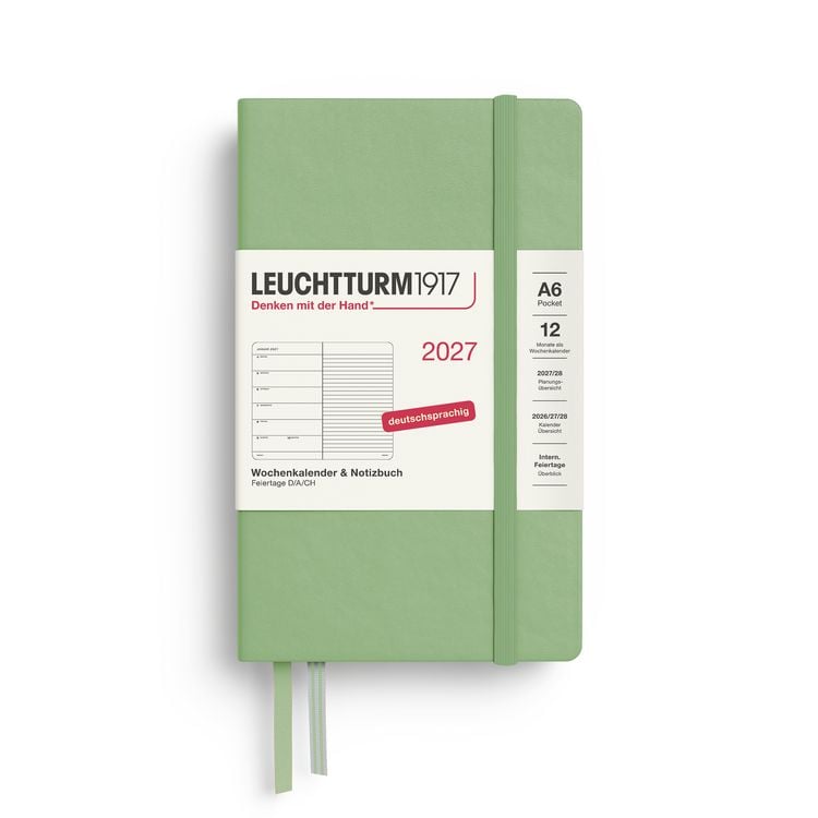 Produktbild: Wochenkalender & Notizbuch Pocket (A6) 2027, Salbei, Deutsch