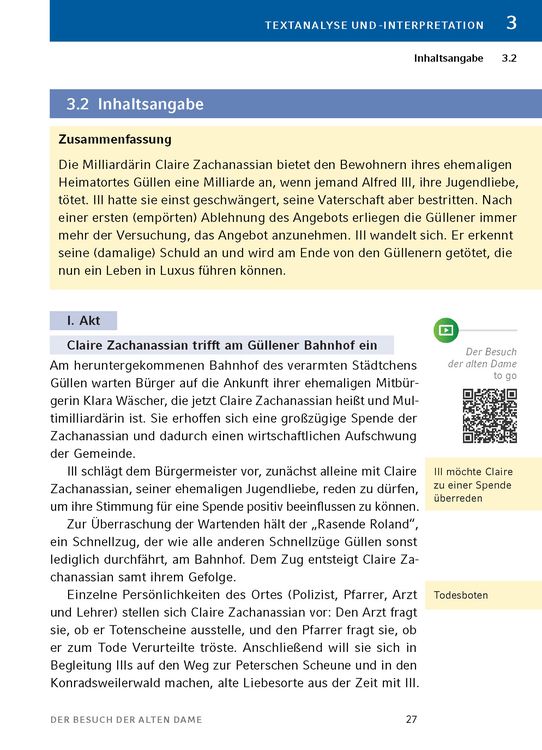 Produktbild: Der Besuch der alten Dame - Textanalyse und Interpretation