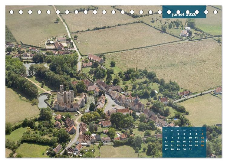 Produktbild: Le Berry secret, le Cher vu du ciel (Calendrier de bureau 2026 DIN A5 vertical), CALVENDO calendrier mensuel