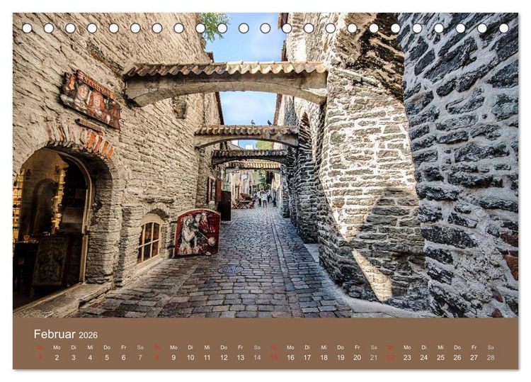 Produktbild: Tallinn - Streifzug durch die Altstadt (Tischkalender 2026 DIN A5 quer), CALVENDO Monatskalender